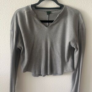 Wild Fable Gray Cropped Long Sleeve